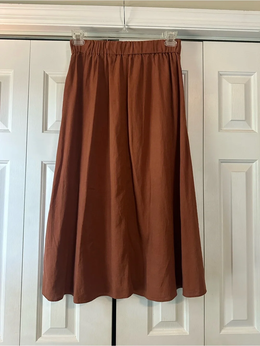 Madewell Linen-Blend Side-Button Midi Skirt - Picture 5 of 7